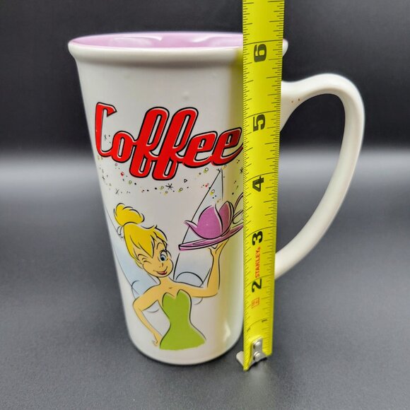 Tinkerbell Disney Store Fairies Coffee Mug Cup Ceramic 16oz White Purple Tea - Picture 10 of 11